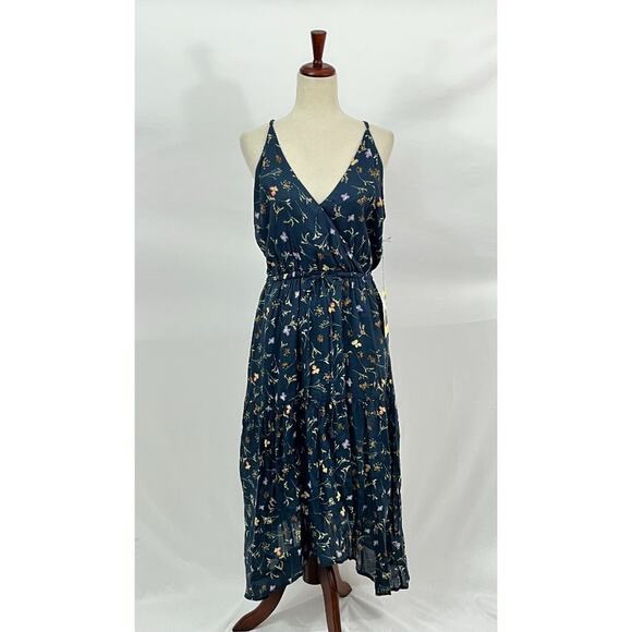 TROVATA Birds of Paradis Sz L Large Lucia Navy Floral Strappy Dress Sundress NWT - Picture 9 of 11